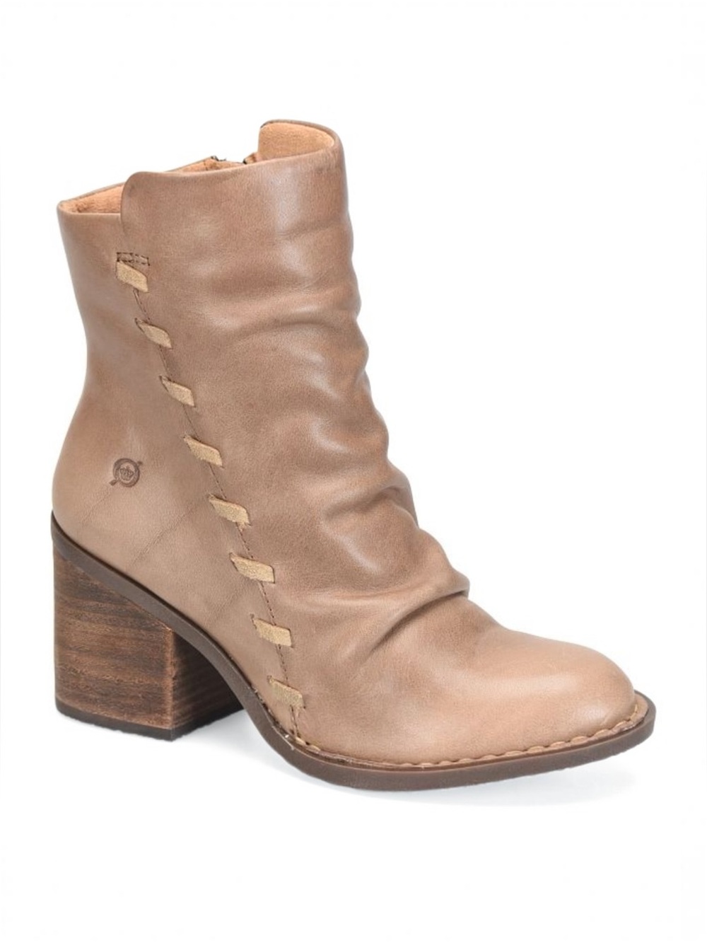 Born Toni Leather Slouch Boot with Stitch Detail in Tan Sz US 7; EU 37-38